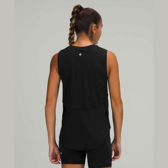Lululemon High Neck Split Hem Run Tank (Black) - Size 12? - Picture 9 of 11